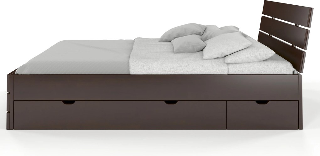 Łóżko bukowe Visby Sandemo High Drawers