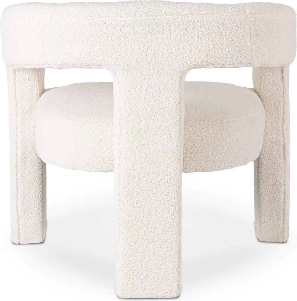 Kremowy fotel nowoczesny boucle S4-P23