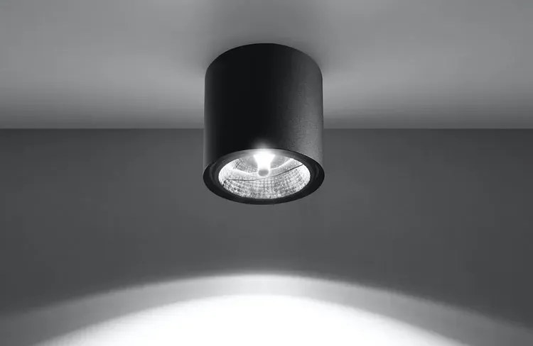 Czarny industrialny plafon LED tuba - 5X EX655 K6-R06