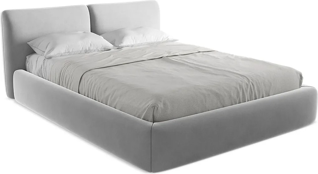 Łóżko 180 x 228 - z weluru - stalowy - HOKU