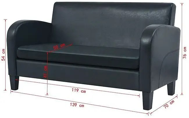 Dwuosobowa sofa Atlas 2X - czarna