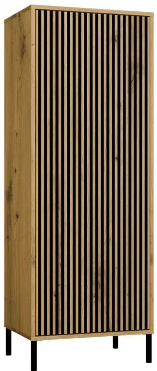 Minimalistyczna komoda z lamelami dąb artisan - Valdi 6X