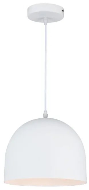 Biała lampa wisząca z metalowym kloszem Katilu – GTV