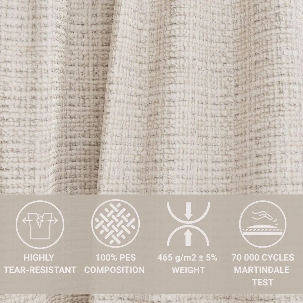 Kremowy rozkładany narożnik ze schowkiem z tkaniny szenilowej (prawostronny/z szezlongiem) Maze – Maison de Rêve