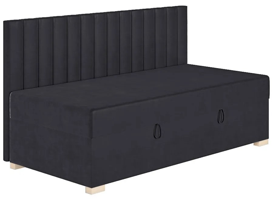 Ciemnoniebieskie łóżko dziecięce ze schowkiem i materacem 90x200 cm Chill – Ghado