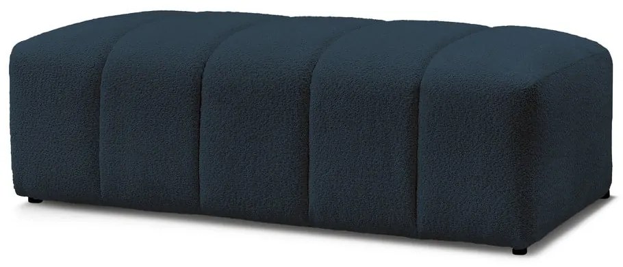 Ciemnoniebieski podnóżek z materiału bouclé Annecy – Bobochic Paris