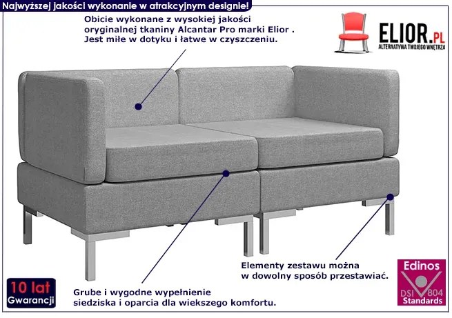 2 jasnoszare segmenty narożne do zestawu Gova