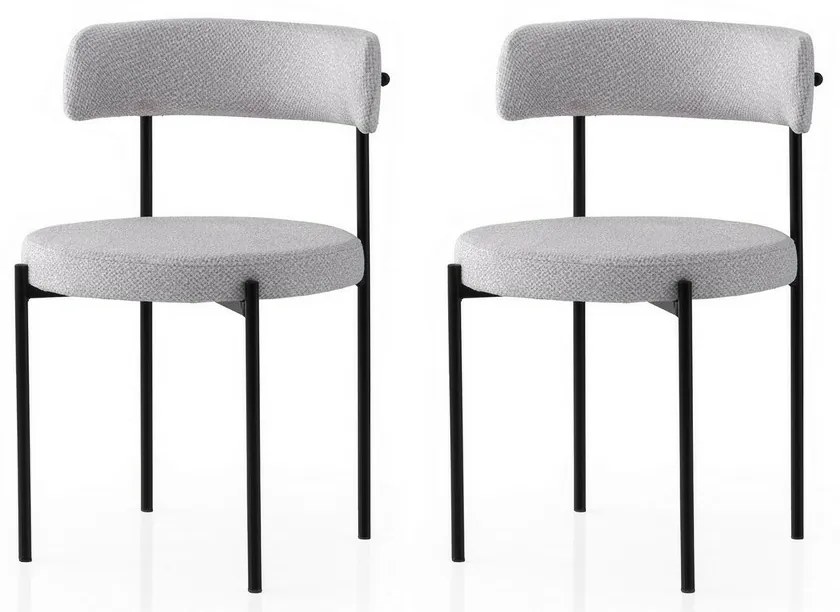 Zestaw krzeseł do jadalni Gini Light Grey andBlack, 2 szt.