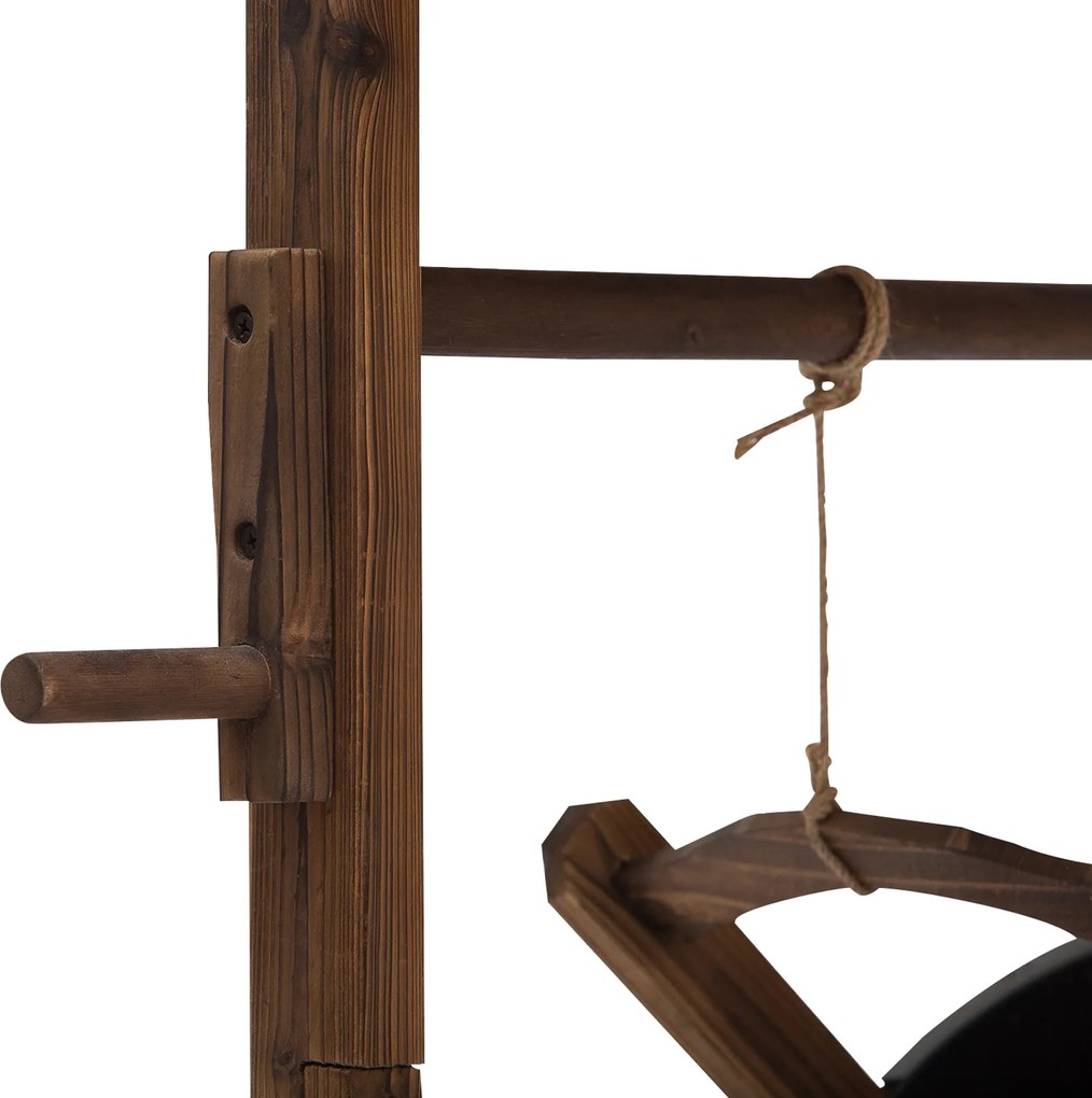 Outsunny fontanna ogrodowa fontanna ozdobna fontanna wodospad lite drewno kolor brązowy