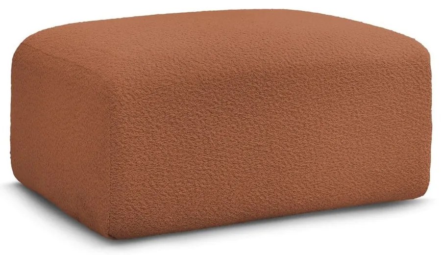 Pomarańczowy podnóżek z materiału bouclé Tina – Bobochic Paris