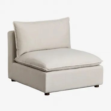 Fotel Z Tkaniny I Drewna Estefan Kremowa Tapioca - Sklum