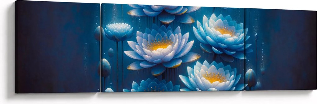 Obraz - Lilie wodne pod powierzchnią (170x50 cm)