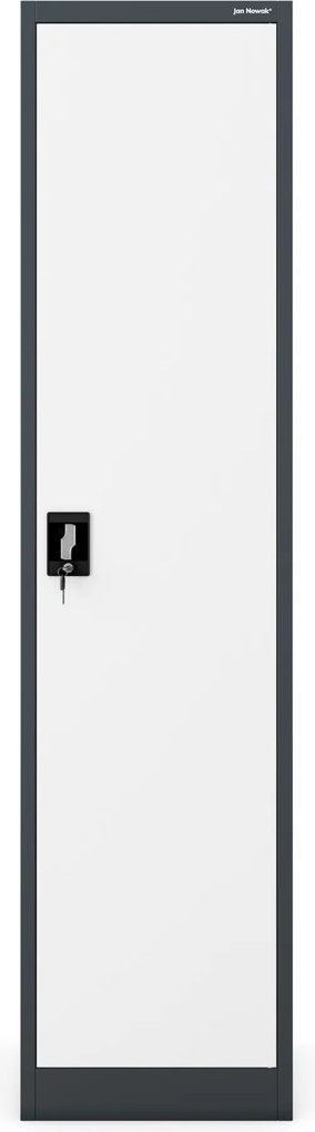 Szafa na akta kartotekowa na klucz antracytowo-biała, 450x1850x400 mm: ALEX