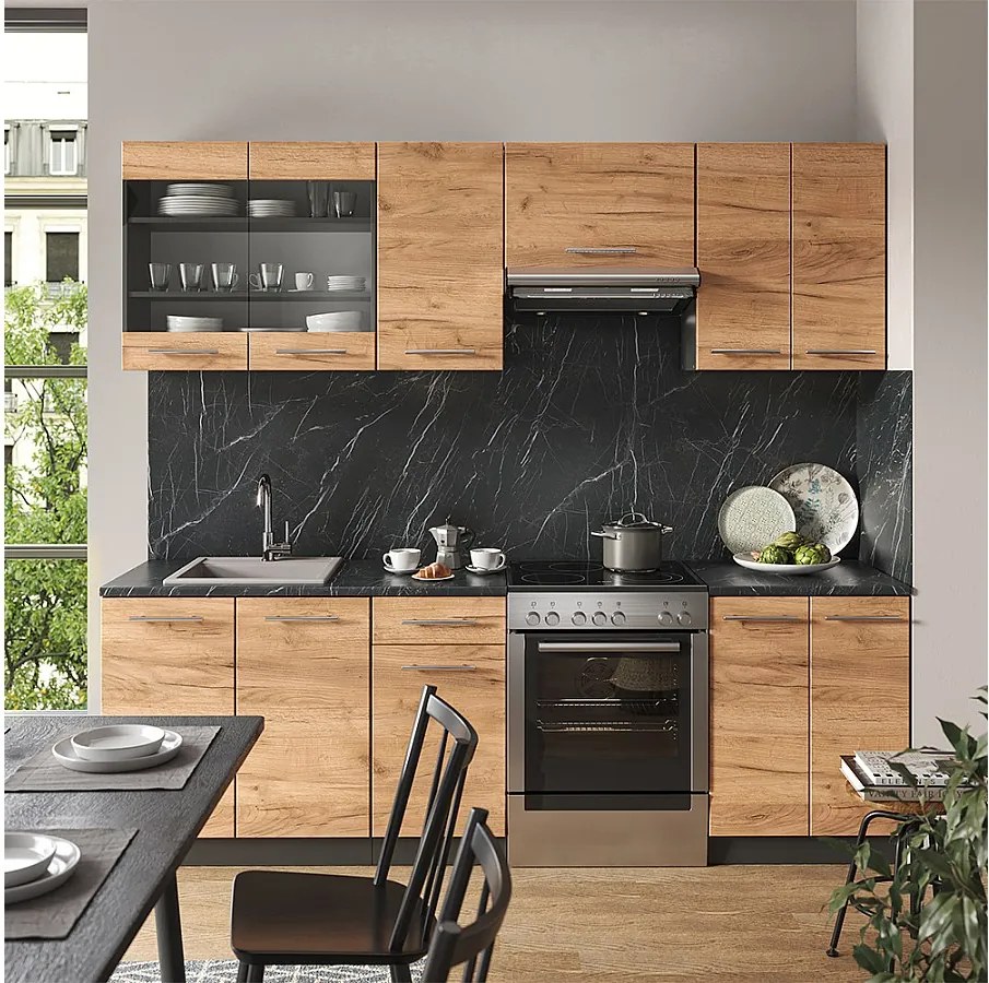 Aneks kuchenny złoty dąb power/antracyt 240x60x81.6 fame-line