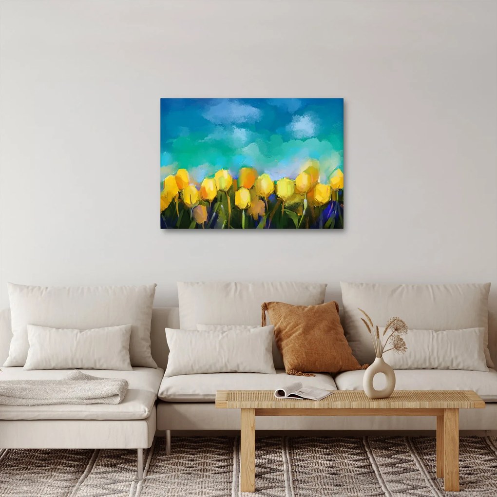 Obraz żółtych tulipanów (70x50 cm)