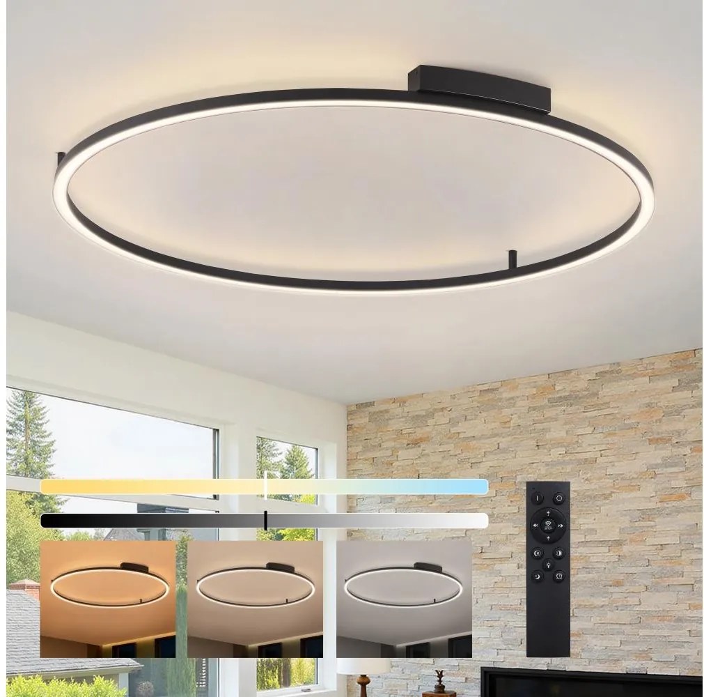 Brilagi - Ściemnialna oprawa LED PORTOFINO LED/85W/230V śr. 120 cm czarna + pilot