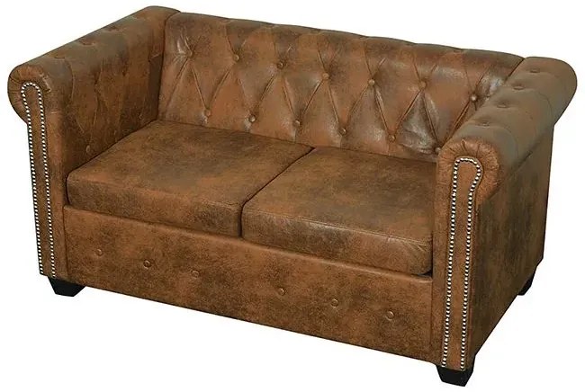 2-osobowa brązowa sofa w stylu Astrin