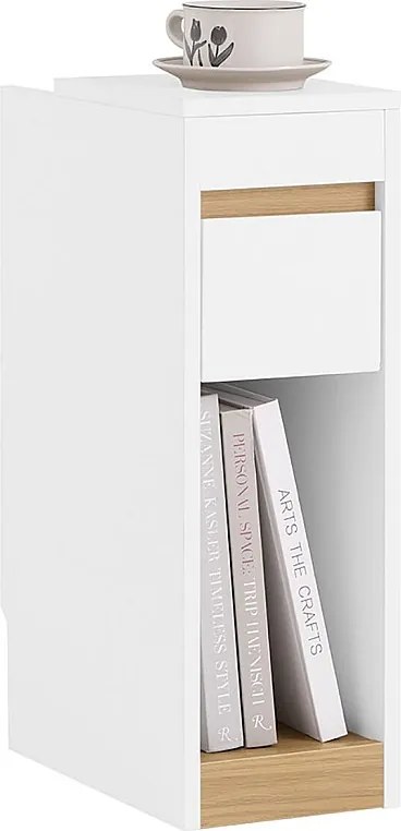 Nowoczesna szafka nocna SoBuy FBT163-WN z szufladą i zdejmowanym blatem - Biała