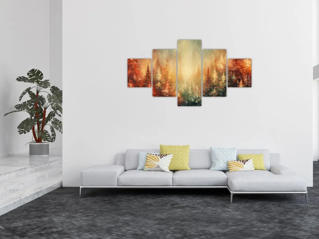 Obraz - Malowanie lasów (125x70 cm)