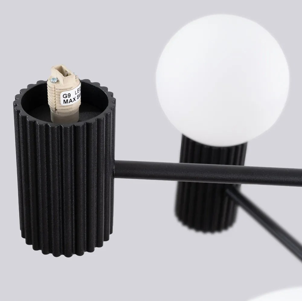 Czarna lampa wisząca ze szklanym kloszem Orbital – Sollux