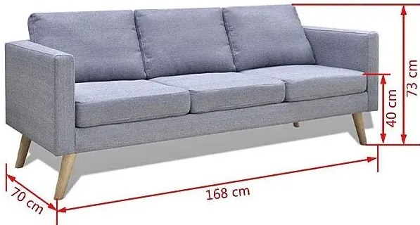 Sofa 3-osobowa Imex 2L - jasny szary