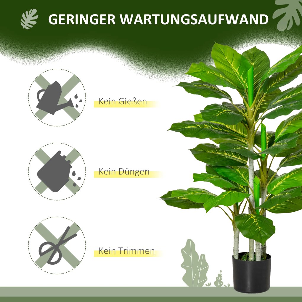 HOMCOM Sztuczne drzewko 95 cm, 33 liście, w doniczce do salonu | Aosom PL