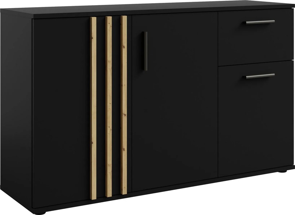 Komoda TECTONIC 119,8 cm do Salonu Sypialni z Szufladą Czarny