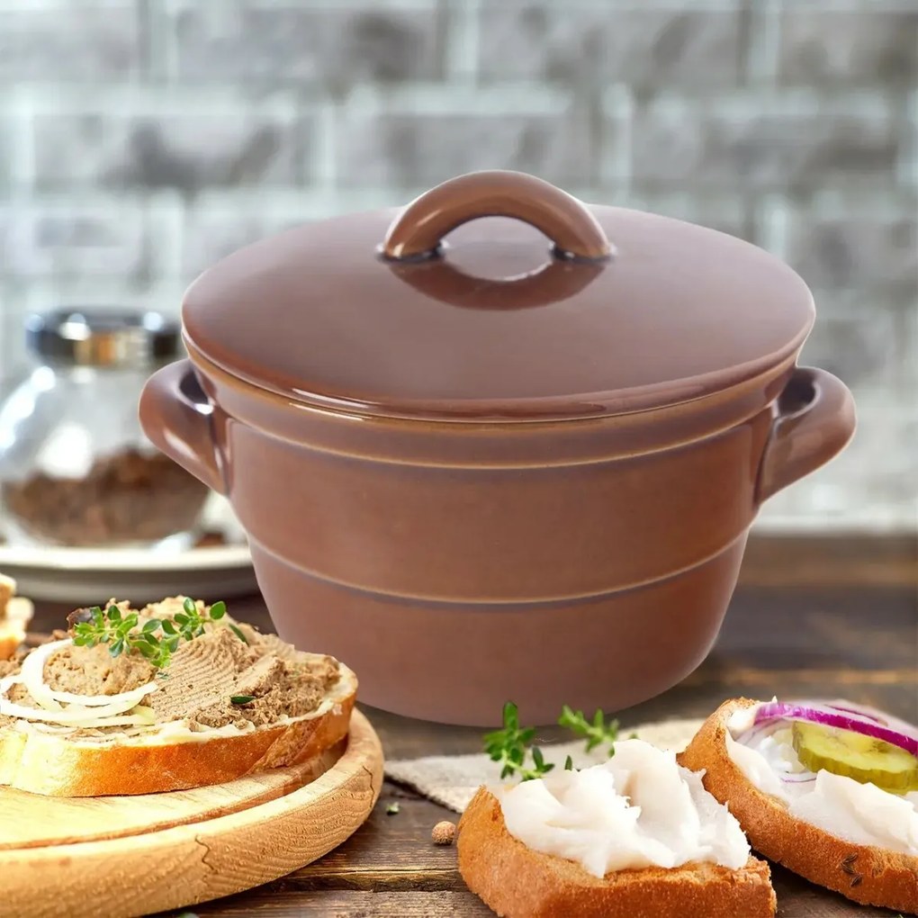 Orion Ceramiczny garnek do smalcu z pokrywką, 0,7l, 0,7 l