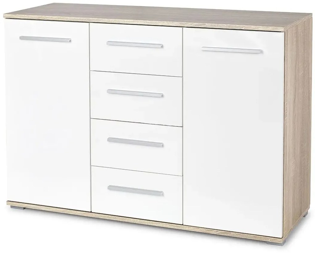 Komoda Kaloe C3 - biała + dąb sonoma