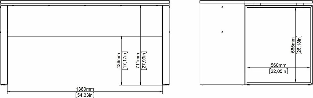 Biurko z przedłużeniem Sign 150 jackson hickory/szary mat