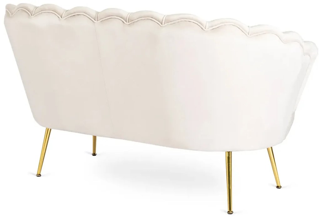 Kremowa dwuosobowa sofa glamour do salonu - Deos