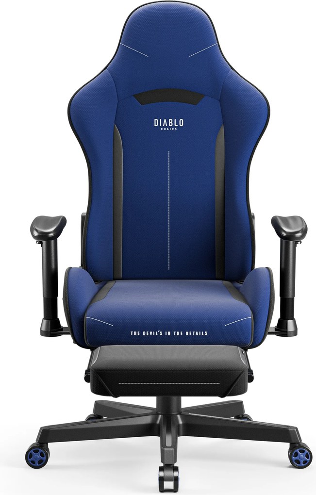 Fotel gamingowy materiałowy granatowy: Diablo X-Starter