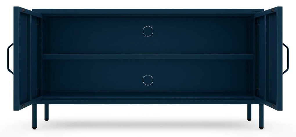Szafka RTV metalowa na nóżkach granatowa, 1150x595x400 mm: ROSA Modern
