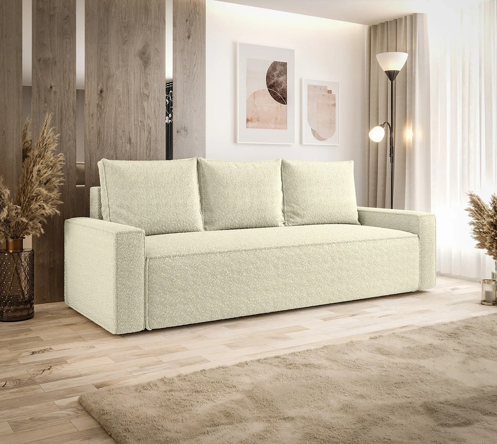 Kremowa rozkładana sofa z funkcją spania T1-T41