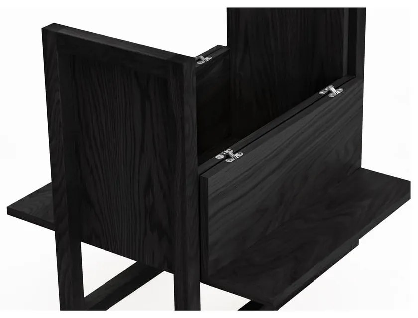 Czarny barek z drewna dębowego 59x60 cm Woodman NewEst