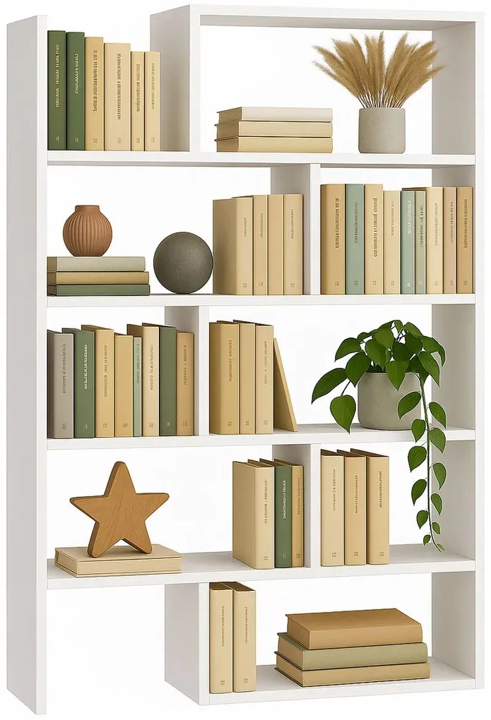 Biały rozsuwany regał na książki S5-D60