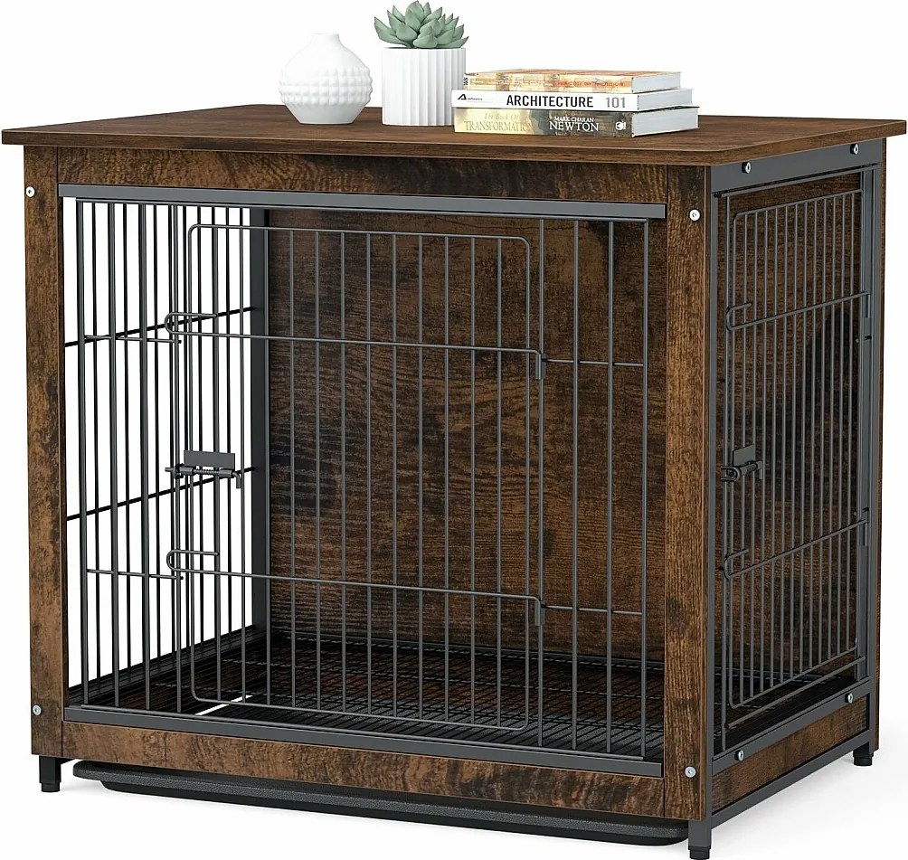 Klatka dla psa wewnętrzna drewniana klatka dla psów kotów królików meble industrialne 80x57x71cm