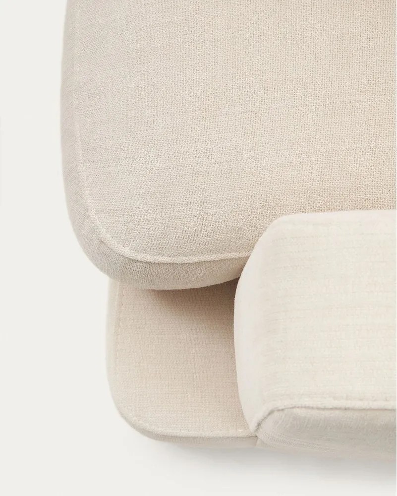 Beżowy narożnik z tkaniny szenilowej (lewostronny/z szezlongiem) Gala – Kave Home