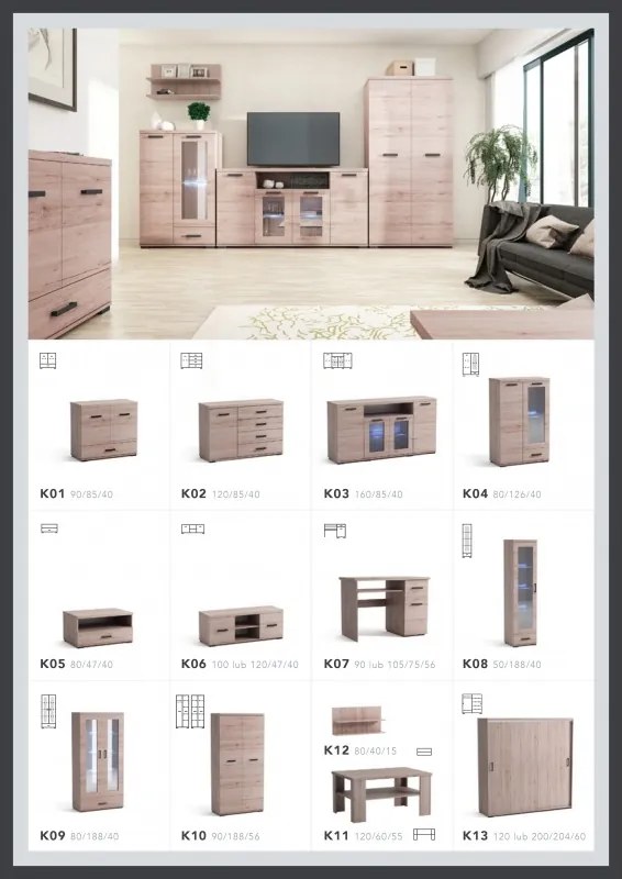 Pojemna biała komoda z 4 szufladami 120 cm do salonu