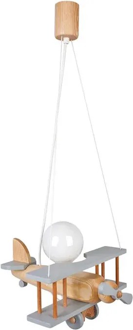 Szara lampa wisząca dla chłopca samolot - S199 E0-S62