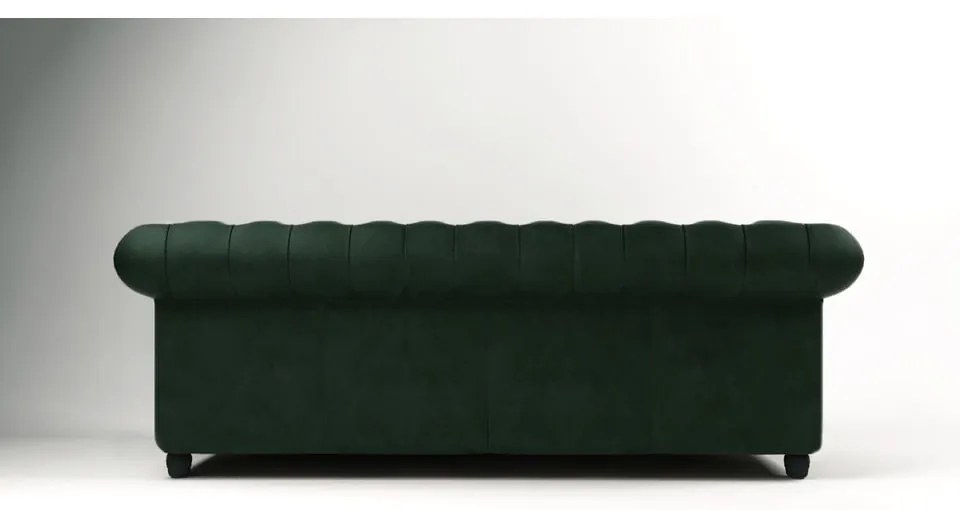 Ciemnozielona aksamitna sofa 230 cm Cambridge – Ropez
