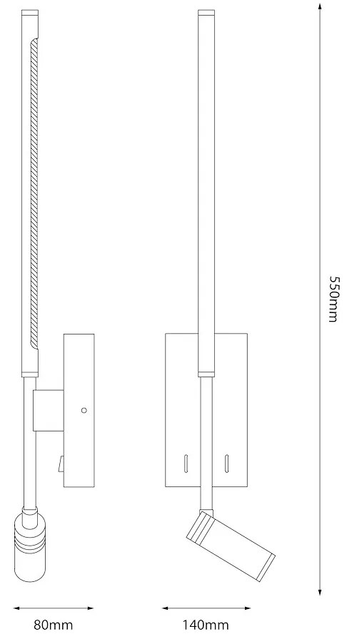 Kinkiet Torch Biały 6W+3W 4000K
