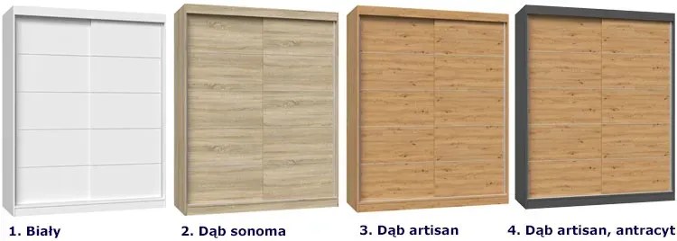 Szafa rozsuwana do sypialni dąb artisan antracyt 160 cm K0-P74