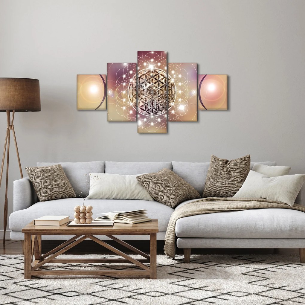Obraz - Mandala z elementami (125x70 cm)