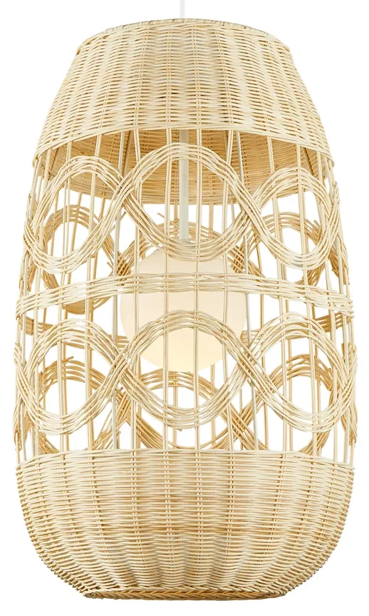 Lampa wisząca ARONA NATURAL 1xE14 fi 400 boho, naturalna, rattan, beż, pojedyncza