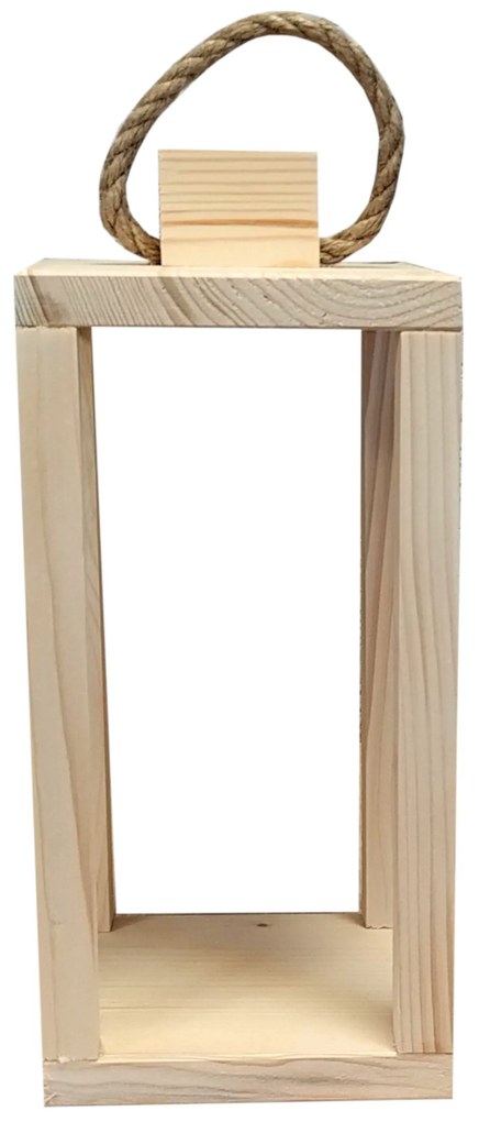 Lampion drewniany latarnia 38cm uchwyt baza pod stroik dekoracja