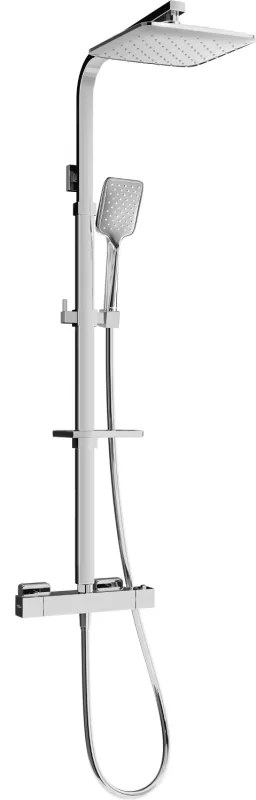 Mexen CQ62 zestaw prysznicowy natynkowy z deszczownicą i baterią termostatyczną, chrom - 772506295-00