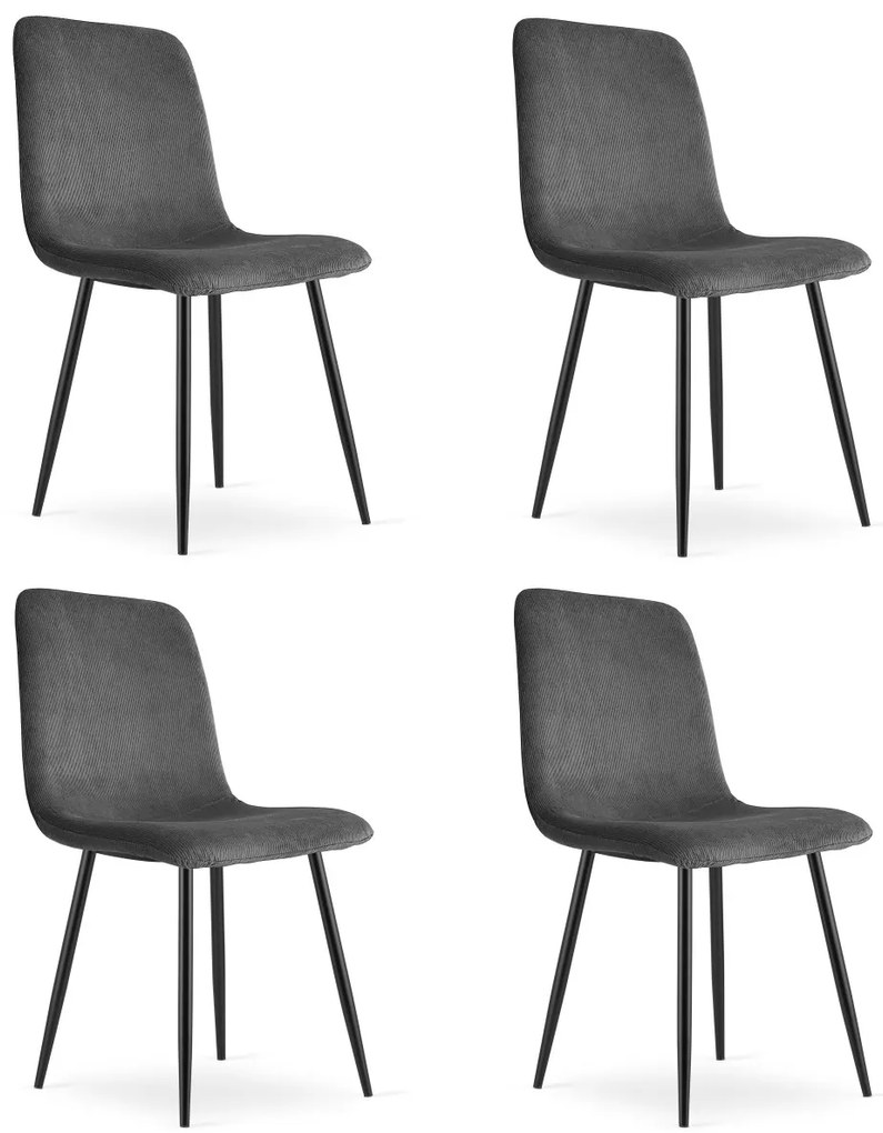 Krzesło do kuchni szare RIFT z czarnymi nogami