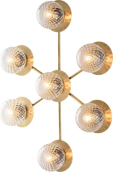 Lampa sufitowa Harmony z szczotkowanego brązu, 7 lamp, dł. 85 x 62, BL285-PL7-BRZ