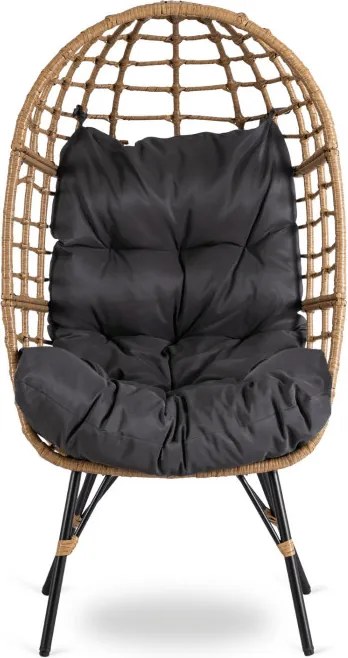 Fotel Ogrodowy MADISON Kokon Wypoczynkowy Szary Nowoczesny Boho
